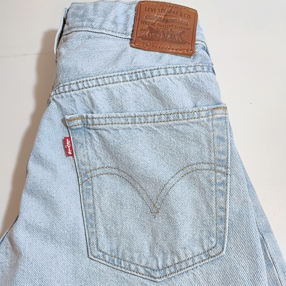 Levi's Baggy Straight Leg Light Wash Drawstring Jeans 27 - Picture 7 of 15
